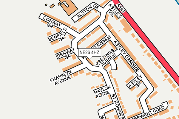 NE26 4HZ map - OS OpenMap – Local (Ordnance Survey)