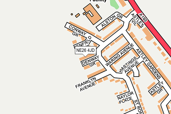 NE26 4JD map - OS OpenMap – Local (Ordnance Survey)
