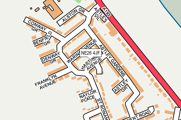 NE26 4JF map - OS OpenMap – Local (Ordnance Survey)