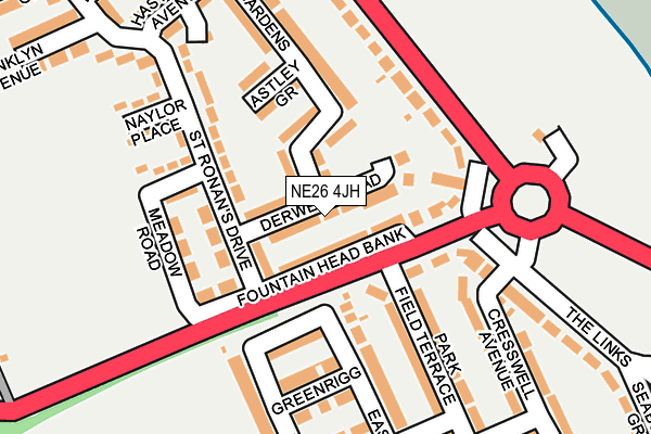 NE26 4JH map - OS OpenMap – Local (Ordnance Survey)