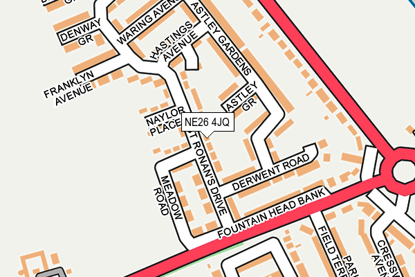 NE26 4JQ map - OS OpenMap – Local (Ordnance Survey)