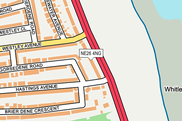 NE26 4NG map - OS OpenMap – Local (Ordnance Survey)