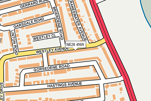 NE26 4NW map - OS OpenMap – Local (Ordnance Survey)