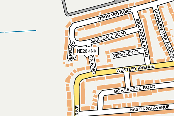 NE26 4NX map - OS OpenMap – Local (Ordnance Survey)