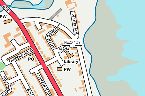 NE26 4QY map - OS OpenMap – Local (Ordnance Survey)