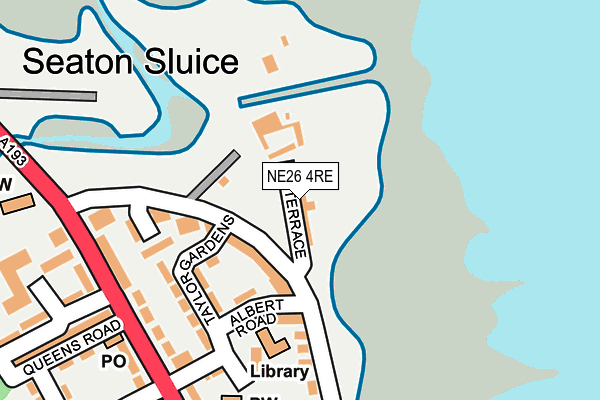 NE26 4RE map - OS OpenMap – Local (Ordnance Survey)