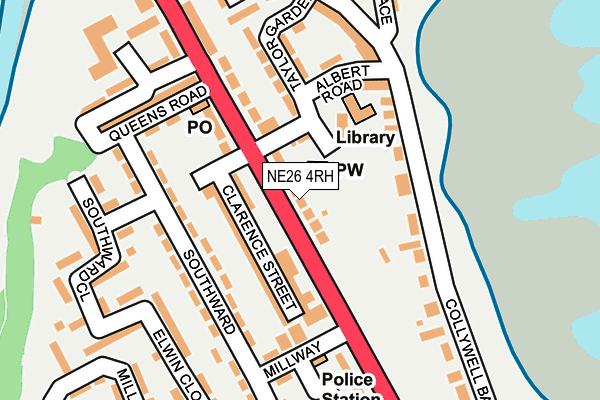 NE26 4RH map - OS OpenMap – Local (Ordnance Survey)