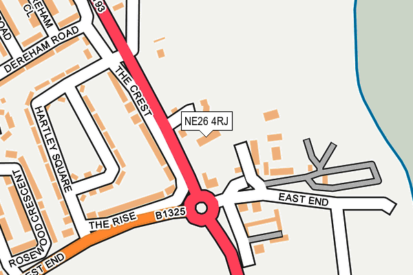 NE26 4RJ map - OS OpenMap – Local (Ordnance Survey)