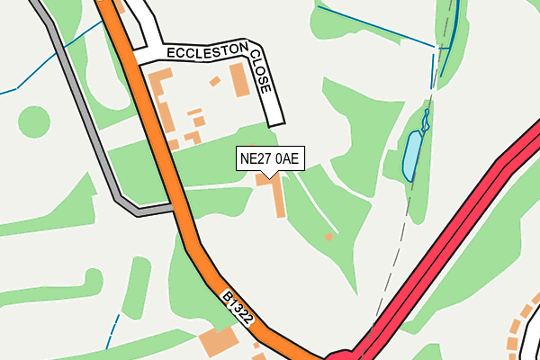 NE27 0AE map - OS OpenMap – Local (Ordnance Survey)