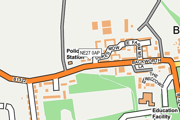 NE27 0AP map - OS OpenMap – Local (Ordnance Survey)