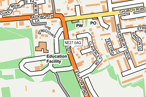 NE27 0AQ map - OS OpenMap – Local (Ordnance Survey)