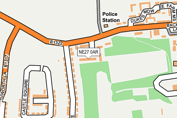 NE27 0AR map - OS OpenMap – Local (Ordnance Survey)