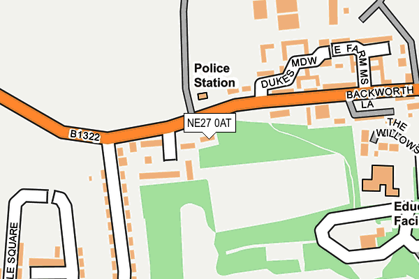 NE27 0AT map - OS OpenMap – Local (Ordnance Survey)