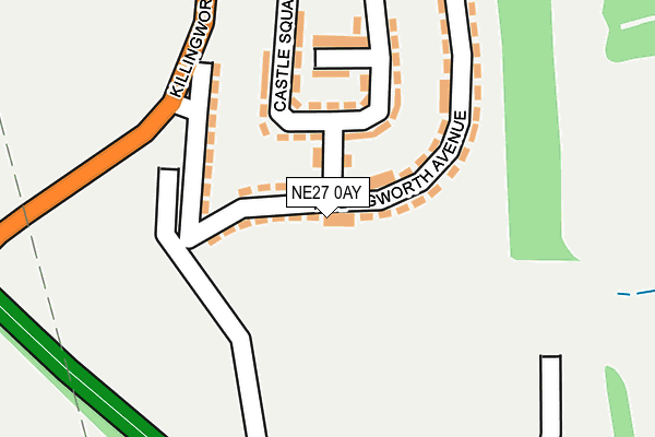 NE27 0AY map - OS OpenMap – Local (Ordnance Survey)