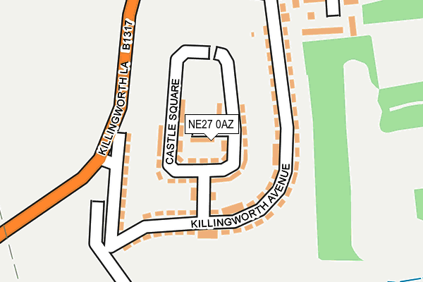 NE27 0AZ map - OS OpenMap – Local (Ordnance Survey)