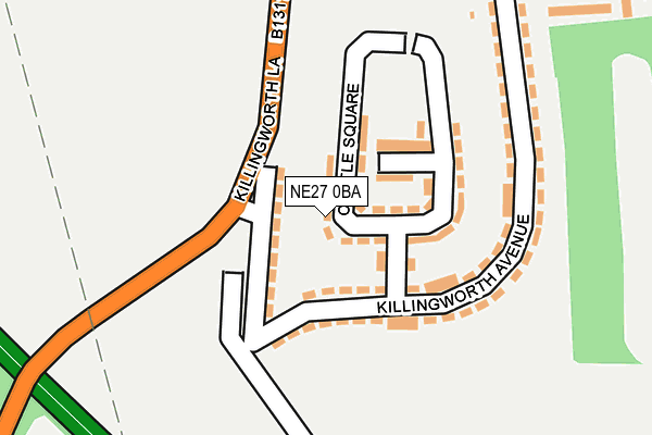 NE27 0BA map - OS OpenMap – Local (Ordnance Survey)