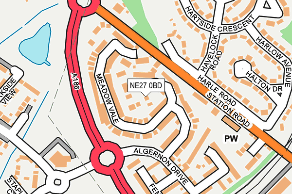 NE27 0BD map - OS OpenMap – Local (Ordnance Survey)