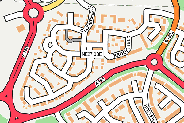 NE27 0BE map - OS OpenMap – Local (Ordnance Survey)