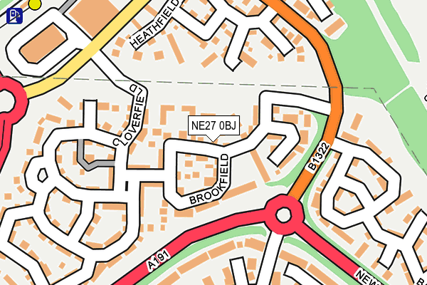 NE27 0BJ map - OS OpenMap – Local (Ordnance Survey)