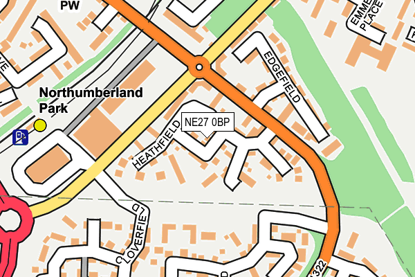 NE27 0BP map - OS OpenMap – Local (Ordnance Survey)