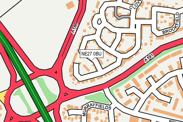 NE27 0BU map - OS OpenMap – Local (Ordnance Survey)