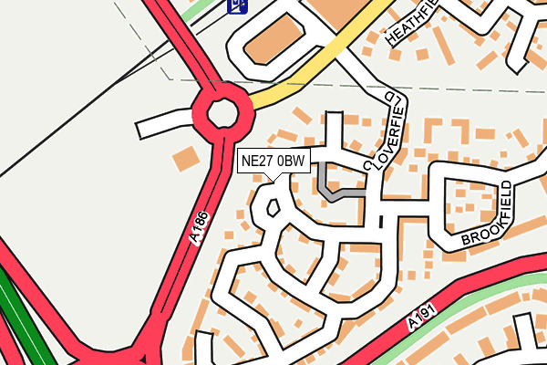 NE27 0BW map - OS OpenMap – Local (Ordnance Survey)