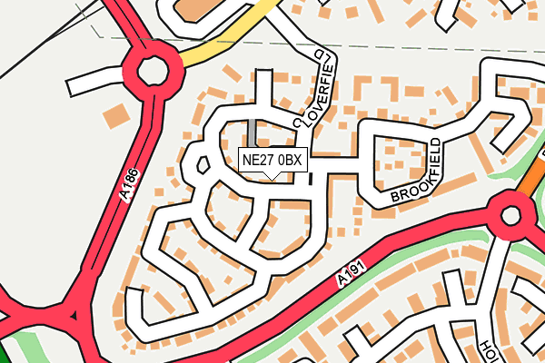NE27 0BX map - OS OpenMap – Local (Ordnance Survey)