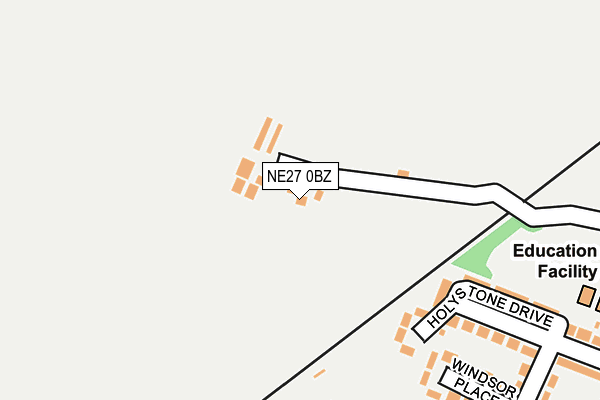 NE27 0BZ map - OS OpenMap – Local (Ordnance Survey)