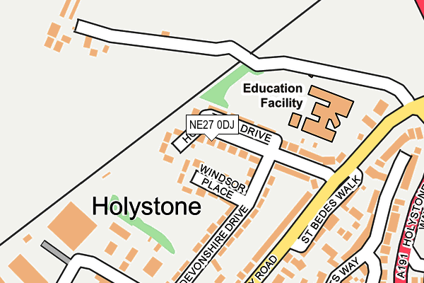 NE27 0DJ map - OS OpenMap – Local (Ordnance Survey)