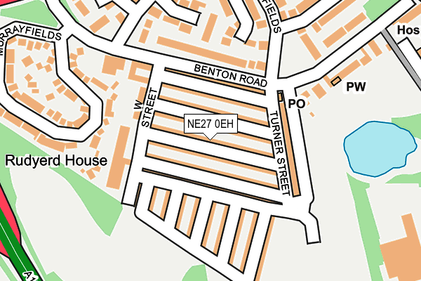 NE27 0EH map - OS OpenMap – Local (Ordnance Survey)