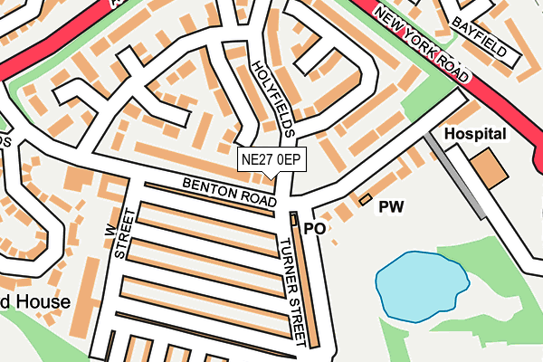 NE27 0EP map - OS OpenMap – Local (Ordnance Survey)