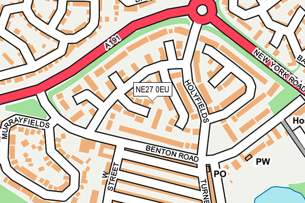 NE27 0EU map - OS OpenMap – Local (Ordnance Survey)