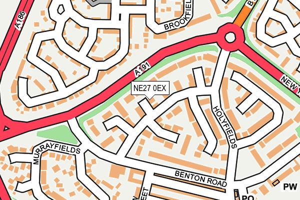 NE27 0EX map - OS OpenMap – Local (Ordnance Survey)