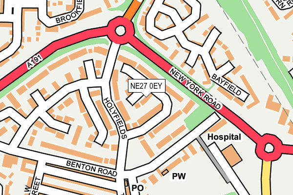 NE27 0EY map - OS OpenMap – Local (Ordnance Survey)