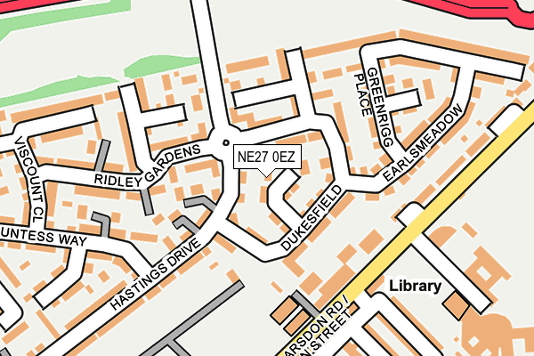 NE27 0EZ map - OS OpenMap – Local (Ordnance Survey)