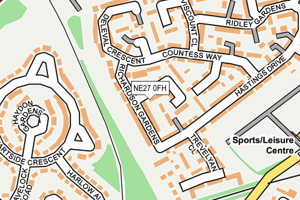 NE27 0FH map - OS OpenMap – Local (Ordnance Survey)