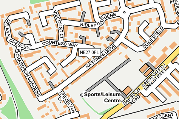 NE27 0FL map - OS OpenMap – Local (Ordnance Survey)