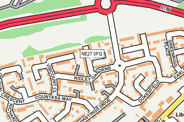 NE27 0FQ map - OS OpenMap – Local (Ordnance Survey)