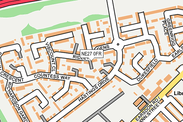 NE27 0FR map - OS OpenMap – Local (Ordnance Survey)