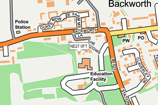 NE27 0FT map - OS OpenMap – Local (Ordnance Survey)