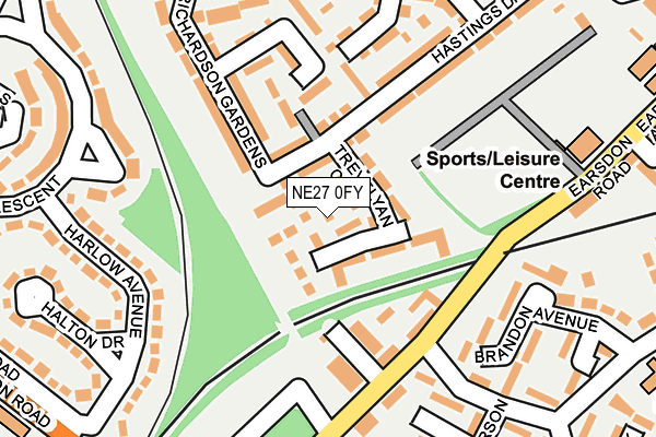NE27 0FY map - OS OpenMap – Local (Ordnance Survey)