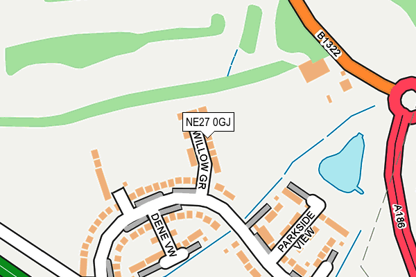 NE27 0GJ map - OS OpenMap – Local (Ordnance Survey)