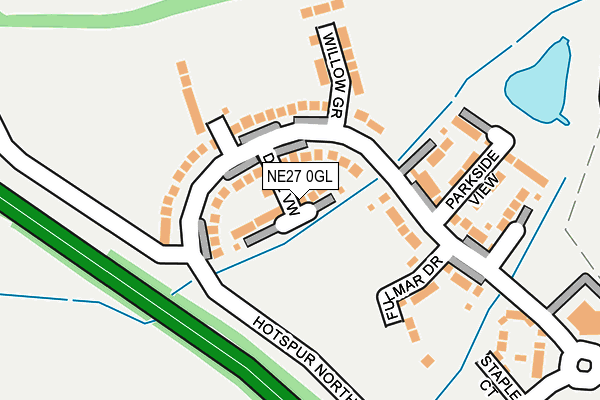 NE27 0GL map - OS OpenMap – Local (Ordnance Survey)
