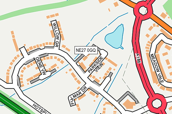 NE27 0GQ map - OS OpenMap – Local (Ordnance Survey)