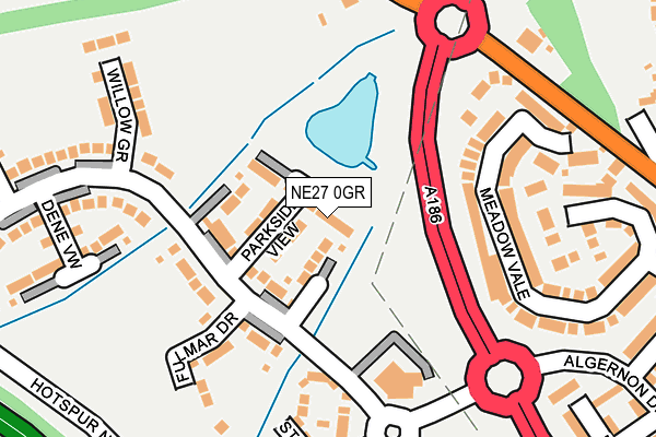 NE27 0GR map - OS OpenMap – Local (Ordnance Survey)