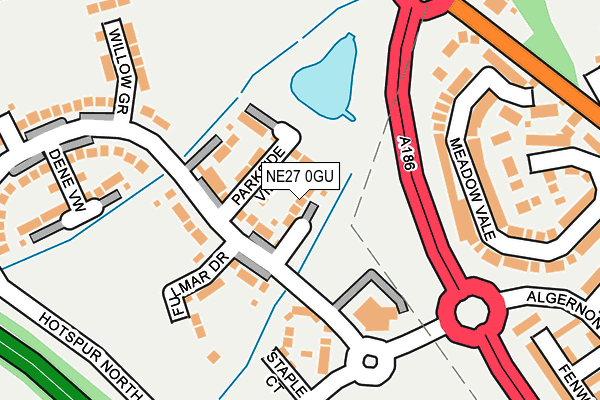 NE27 0GU map - OS OpenMap – Local (Ordnance Survey)