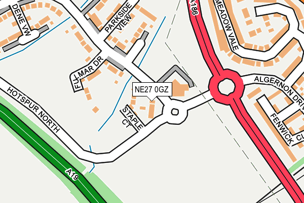 NE27 0GZ map - OS OpenMap – Local (Ordnance Survey)