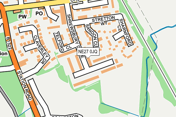 NE27 0JQ map - OS OpenMap – Local (Ordnance Survey)