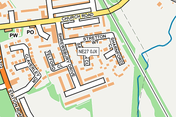 NE27 0JX map - OS OpenMap – Local (Ordnance Survey)