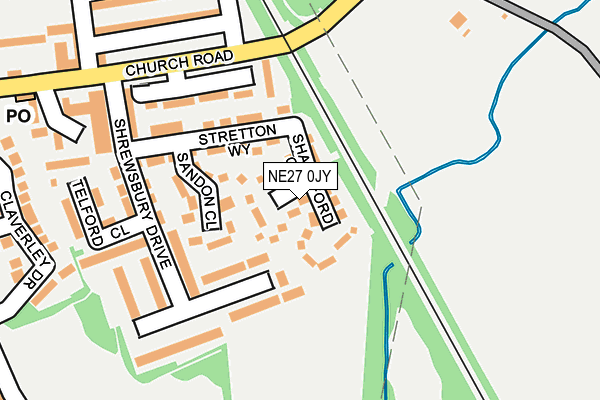 NE27 0JY map - OS OpenMap – Local (Ordnance Survey)